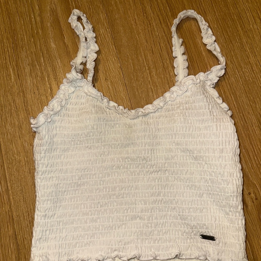 Hollister White Ruffled Camisole